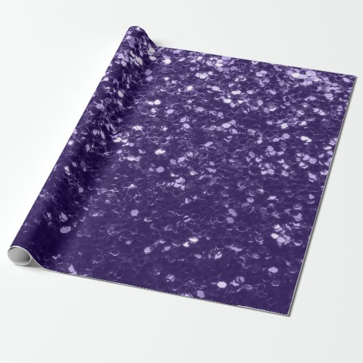 Donkere ultra violet paarse glitter sparken cadeaupapier (Uitgerold)