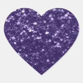 Donkere ultra violet paarse glitter sparken hart sticker (Voorkant)