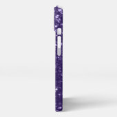 Donkere ultra violet paarse glitter sparken iPhone hoesje (Linkerkant)