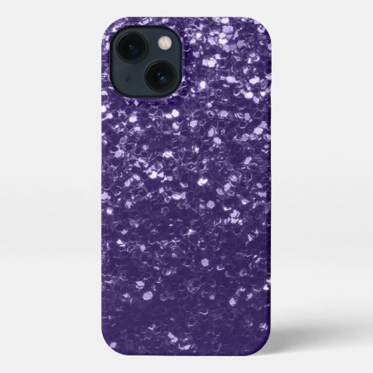 Donkere ultra violet paarse glitter sparken iPhone hoesje (Achterkant)