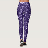 Donkere ultra violet paarse glitter sparken leggings (Achterkant)