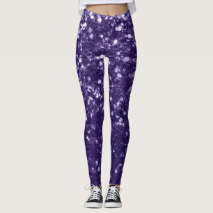 Donkere ultra violet paarse glitter sparken leggings
