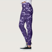 Donkere ultra violet paarse glitter sparken leggings (Links)
