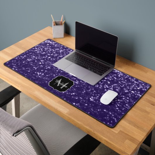 Donkere ultra violet paarse glitter sparken Monogr Bureaumat (Kantoor 2)