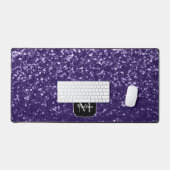 Donkere ultra violet paarse glitter sparken Monogr Bureaumat (Keyboard & Muis)