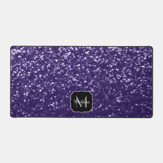 Donkere ultra violet paarse glitter sparken Monogr Bureaumat (Voorkant)