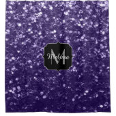 Donkere ultra violet paarse glitter sparken Monogr Douchegordijn (Voorkant)