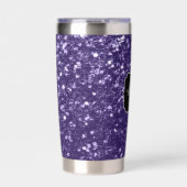 Donkere ultra violet paarse glitter sparken Monogr Geïsoleerde Drinkbeker (Voorkant)