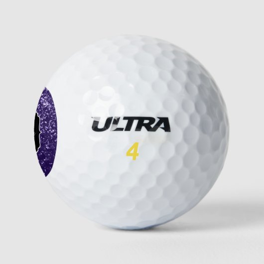 Donkere ultra violet paarse glitter sparken Monogr Golfballen (Logo)