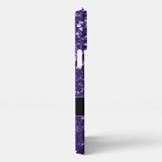 Donkere ultra violet paarse glitter sparken Monogr iPhone Hoesje (Rechterkant)