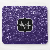 Donkere ultra violet paarse glitter sparken Monogr Muismat (Voorkant)