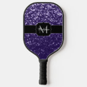 Donkere ultra violet paarse glitter sparken Monogr Pickleball Paddle (Achterkant)
