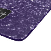 Donkere ultra violet paarse glitter sparken Monogr Snijplank (Hoek)
