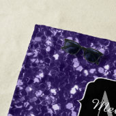 Donkere ultra violet paarse glitter sparken Monogr Strandlaken (In situ)