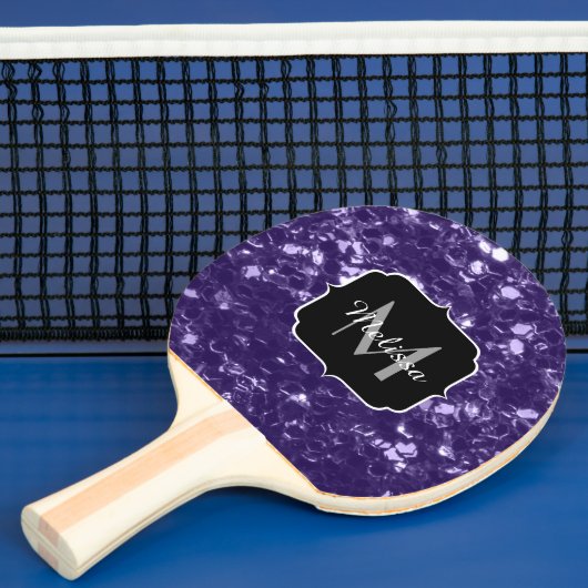 Donkere ultra violet paarse glitter sparken Monogr Tafeltennisbatje (Insitu)