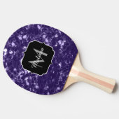Donkere ultra violet paarse glitter sparken Monogr Tafeltennisbatje (Zijkant)