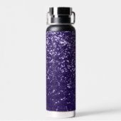 Donkere ultra violet paarse glitter sparken Monogr Waterfles (Achterkant)