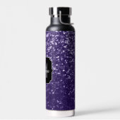 Donkere ultra violet paarse glitter sparken Monogr Waterfles (Links)