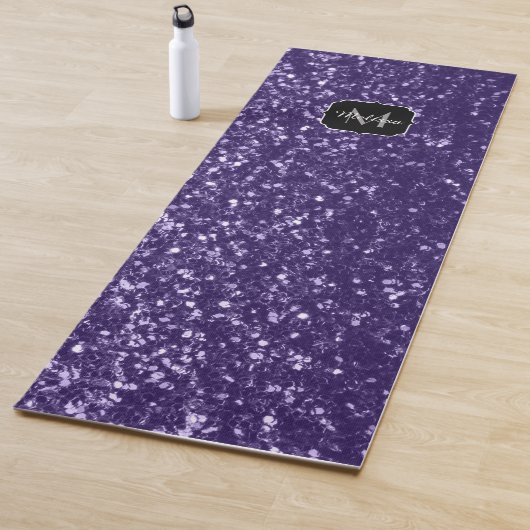 Donkere ultra violet paarse glitter sparken Monogr Yogamat (In situ)
