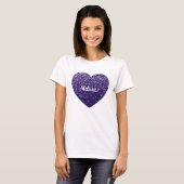 Donkere ultra-violet paarse glitter sparkle Aanpas T-shirt (Voorkant volledig)