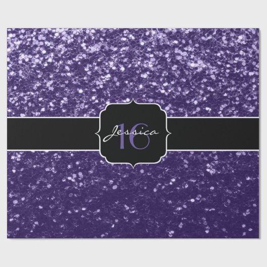 Donkere ultra violet paarse glitter sparkles Sweet Cadeaupapier (Vlak)