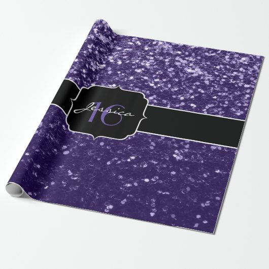 Donkere ultra violet paarse glitter sparkles Sweet Cadeaupapier (Uitgerold)