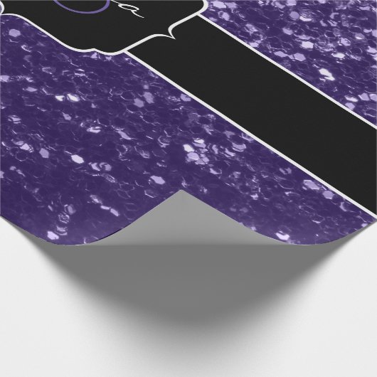 Donkere ultra violet paarse glitter sparkles Sweet Cadeaupapier (Hoek)