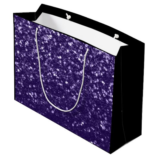Donkere ultra violet paarse glitter sparkles Sweet Groot Cadeauzakje (Achterkant Gekanteld)