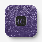 Donkere ultra violet paarse glitter sparkles Sweet Papieren Bordje (Voorkant)