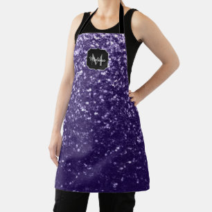 Donkere ultra violette paarse glitters glinsterend schort