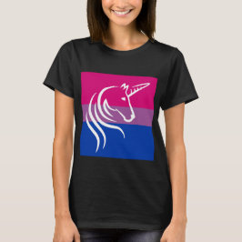 Donkere Unicorn Graphic Bi Pride T-Shirt voor vrou