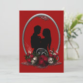 Donkere Union Vampire Gothic Wedding Kaart (Staand voorkant)