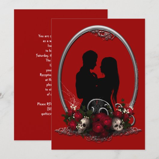 Donkere Union Vampire Gothic Wedding Kaart (Voorkant / Achterkant)