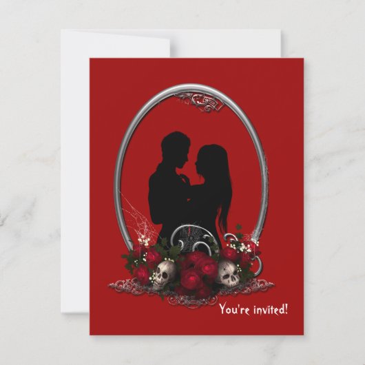 Donkere Union Vampire Gothic Wedding Kaart (Voorkant)
