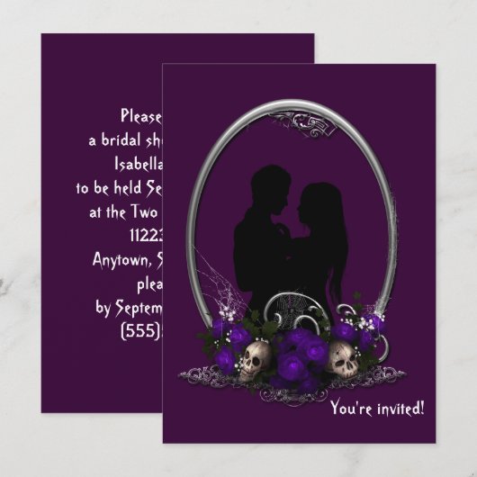 Donkere Union Vampire Gothic Wedding Kaart (Voorkant / Achterkant)