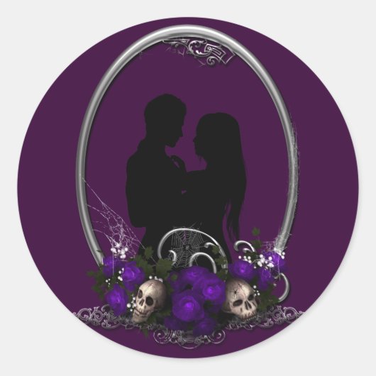 Donkere Union Vampire Gothic Wedding Ronde Sticker (Voorkant)