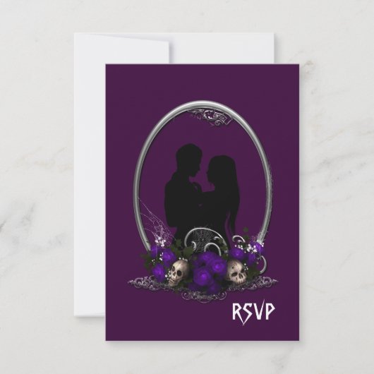 Donkere Union Vampire Gothic Wedding RSVP Kaartje (Voorkant)