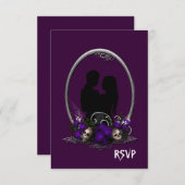 Donkere Union Vampire Gothic Wedding RSVP Kaartje (Voorkant / Achterkant)