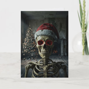 Donkere Vakantie Skelet Kerstman Griezelijke Kerst Kaart