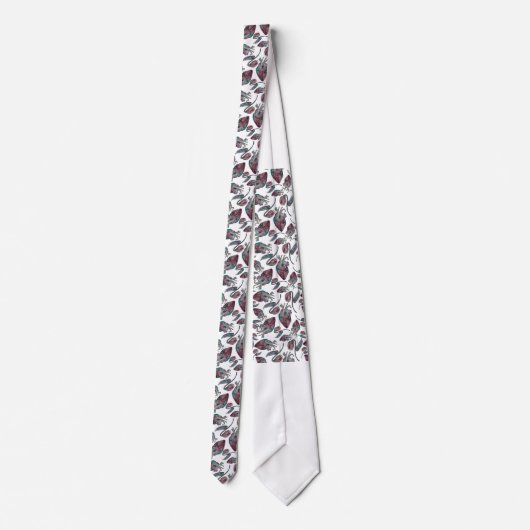 Donkere Valentijn - anatomisch hart en dode bloem Stropdas (Achterkant)