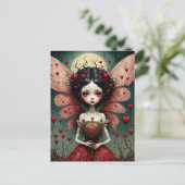 Donkere Valentijn Fairy Gouden Hart Wand Briefkaart (Staand voorkant)