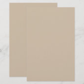 Donkere Vanilla Solid Color Briefpapier (Voorkant / Achterkant)