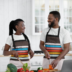 Donkere veelkleurige  stijl strepen schort