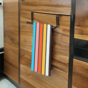 Donkere veelkleurige  stijl strepen theedoek