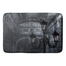 Donkere Venice Rain Bridge of Sighs bij nacht