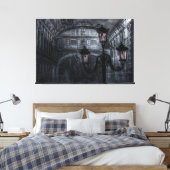 Donkere Venice Rain Bridge of Sighs bij nacht Canvas Afdruk (Insitu (Slaapkamer))