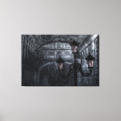 Donkere Venice Rain Bridge of Sighs bij nacht Canvas Afdruk (Voorkant)