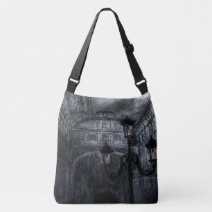 Donkere Venice Rain Bridge of Sighs bij nacht Crossbody Tas