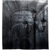 Donkere Venice Rain Bridge of Sighs bij nacht Douchegordijn (Voorkant)