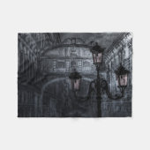 Donkere Venice Rain Bridge of Sighs bij nacht Fleece Deken (Voorkant (Horizontaal))